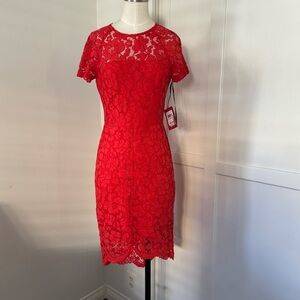 Vince Camuto Red Lace Dress